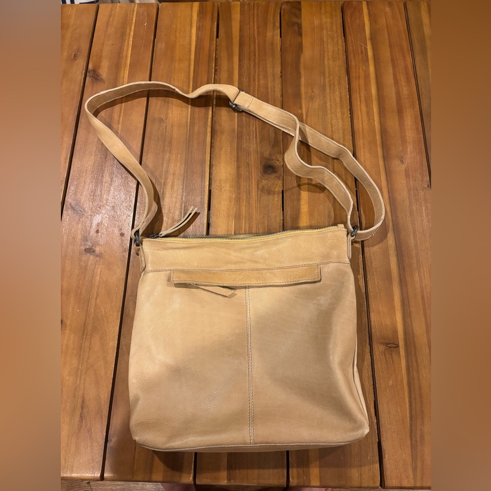 Tan leather latico crossbody bag
